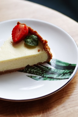 strawberry cake on white ceramic plate