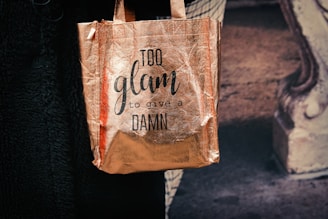 brown and red paper bag