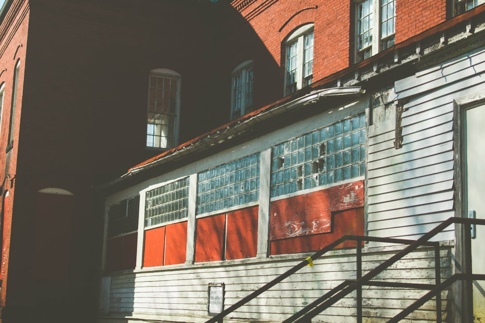 red and white concrete building