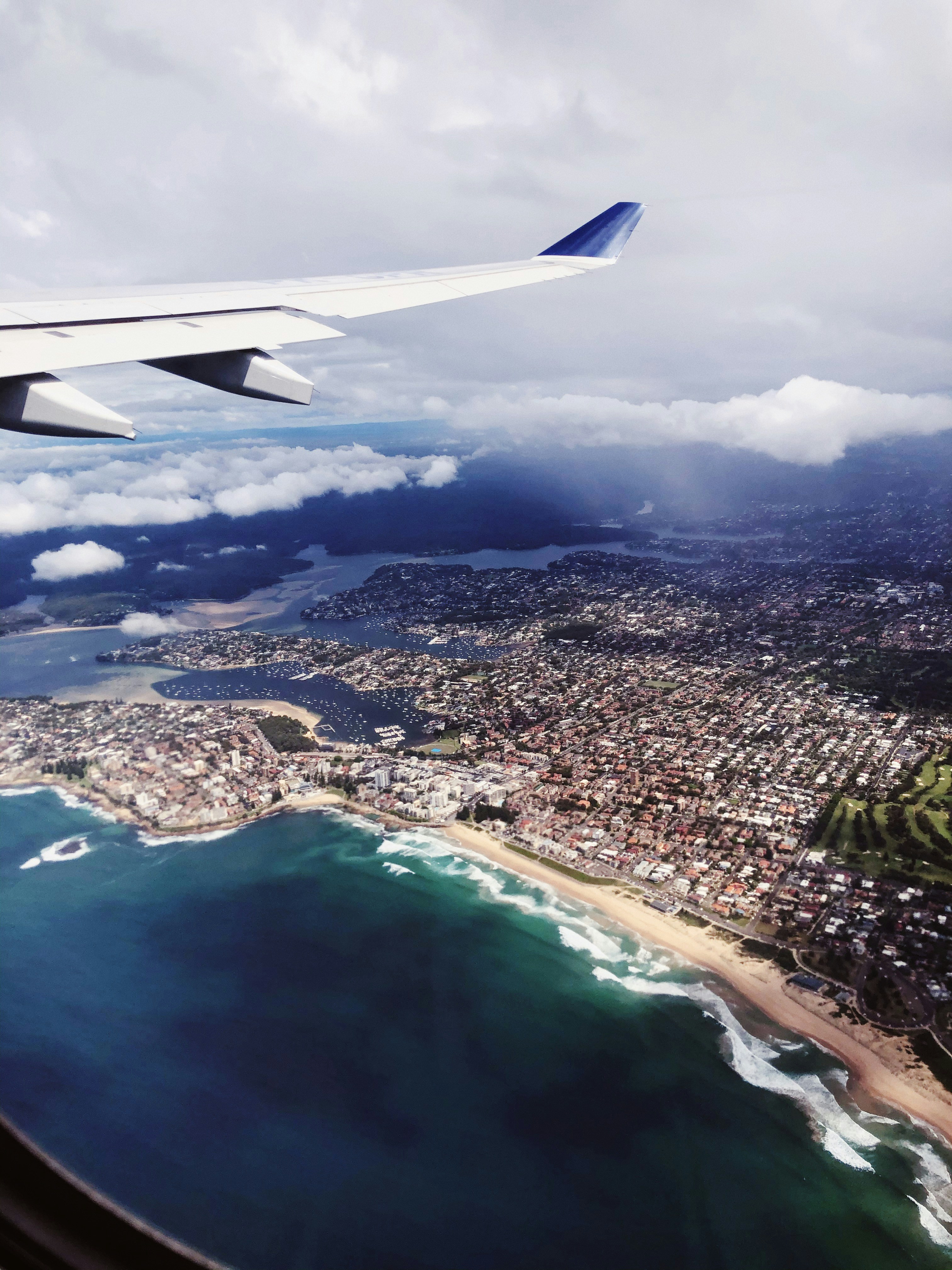 aerial view of city during night time