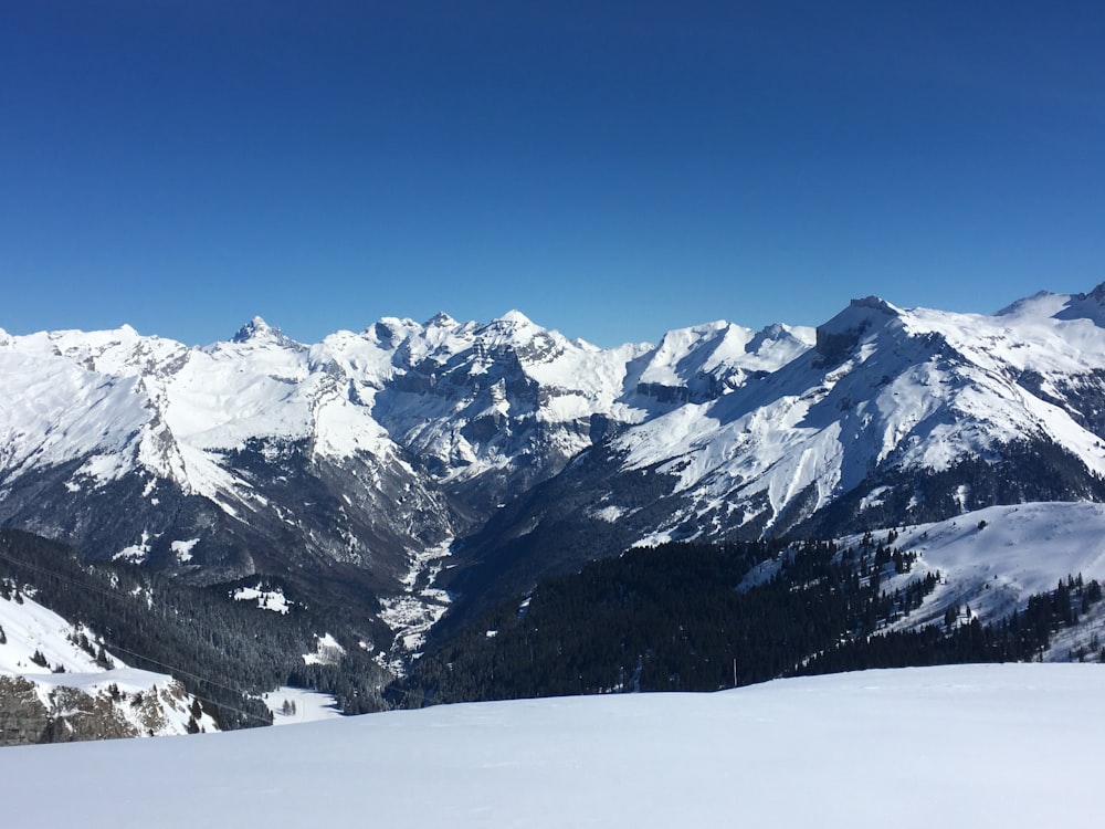 snow covered mountain under blue sky during daytime