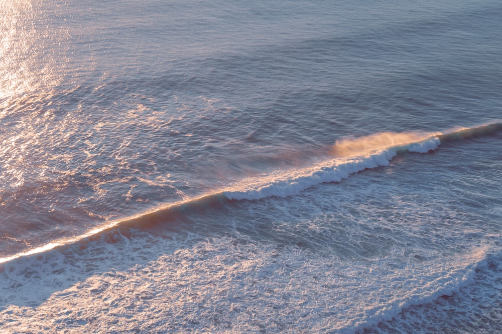 aerial view of ocean waves