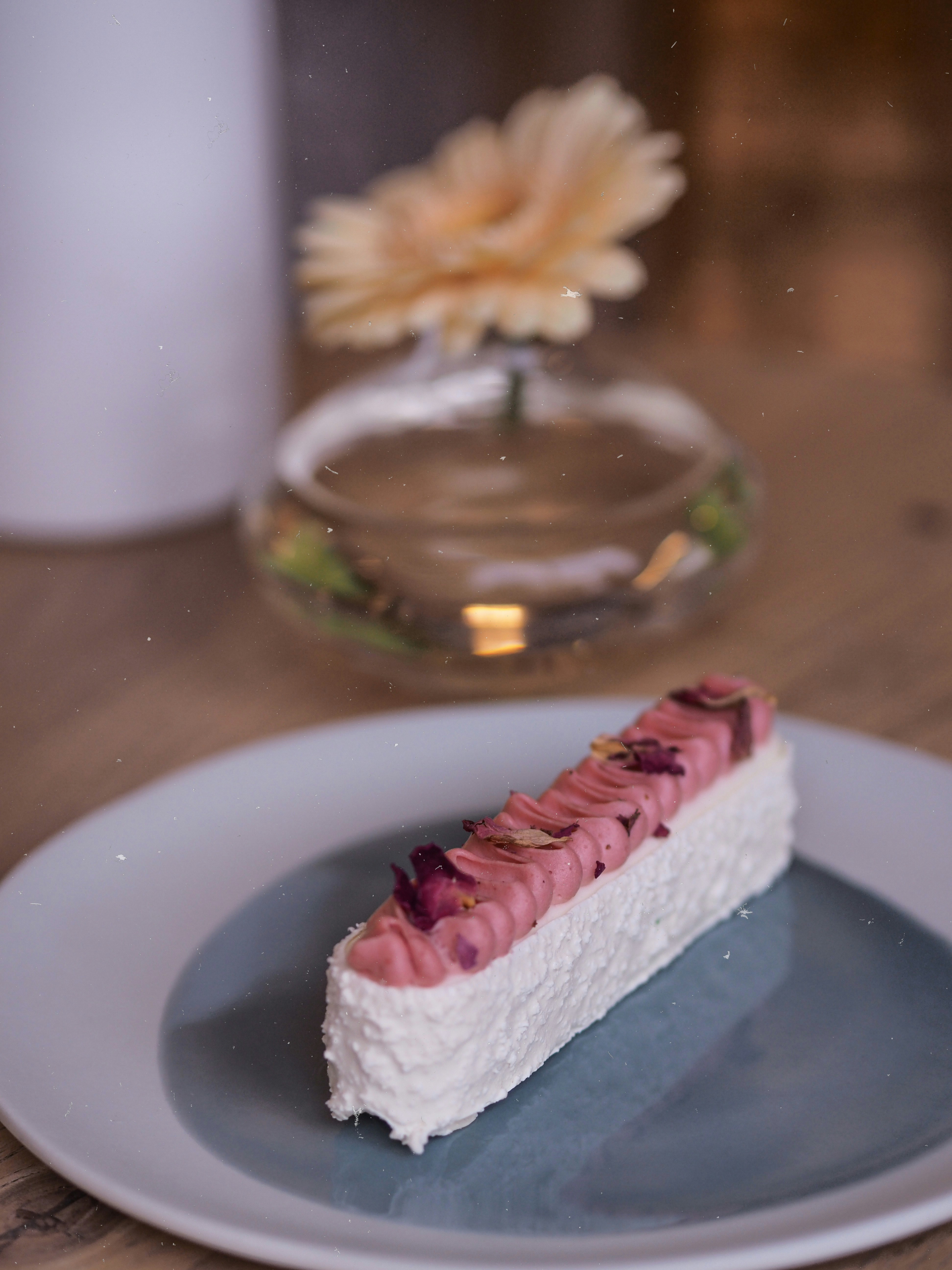 sliced cake on white ceramic plate