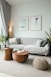 a living room filled with furniture and a large window