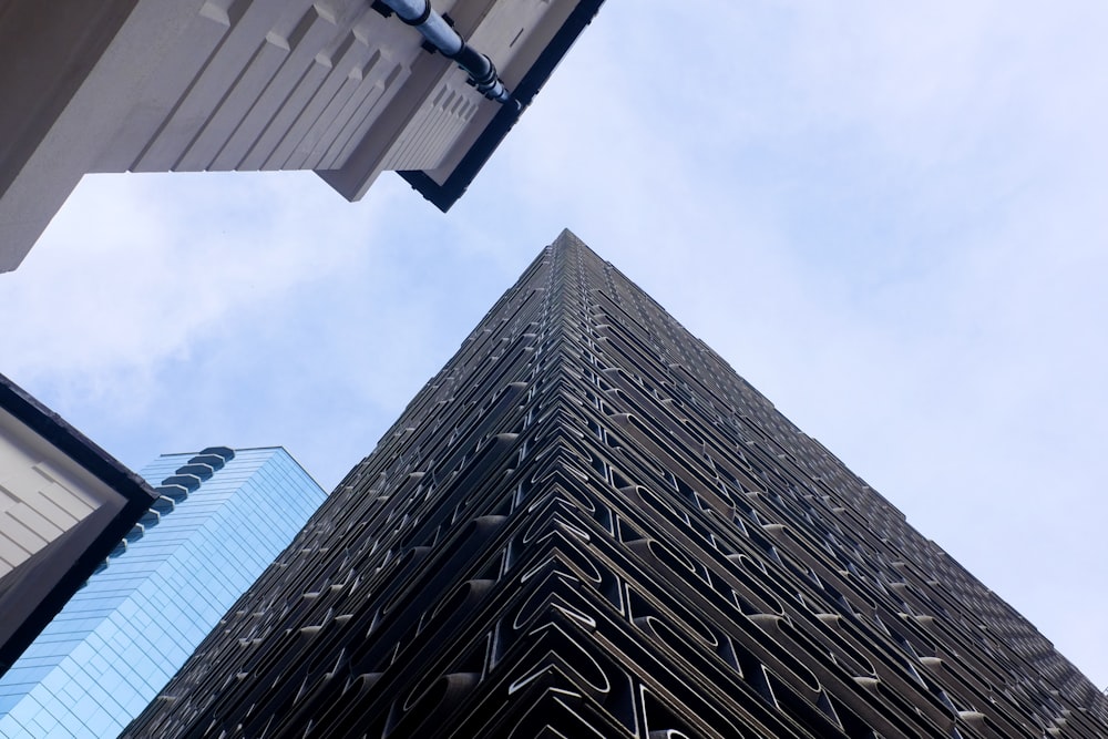 low angle photography of high rise building