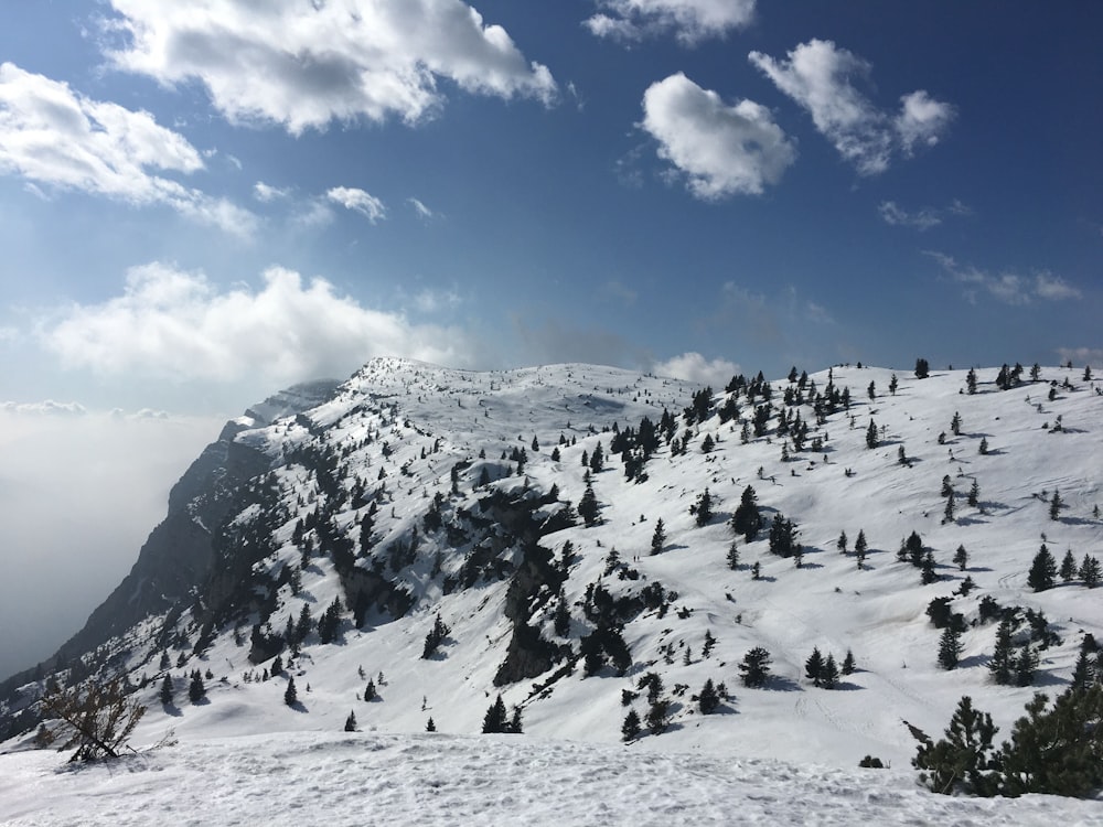 snow covered mountain under blue sky during daytime