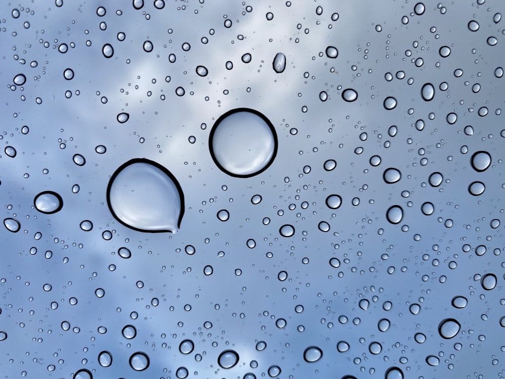 water droplets on glass panel