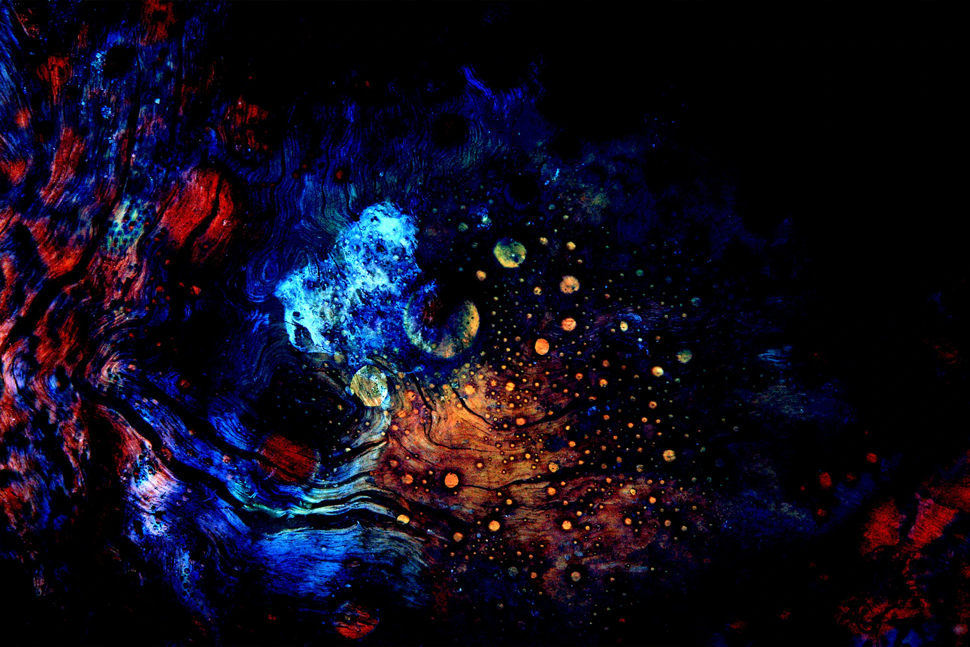 blue red and yellow abstract painting