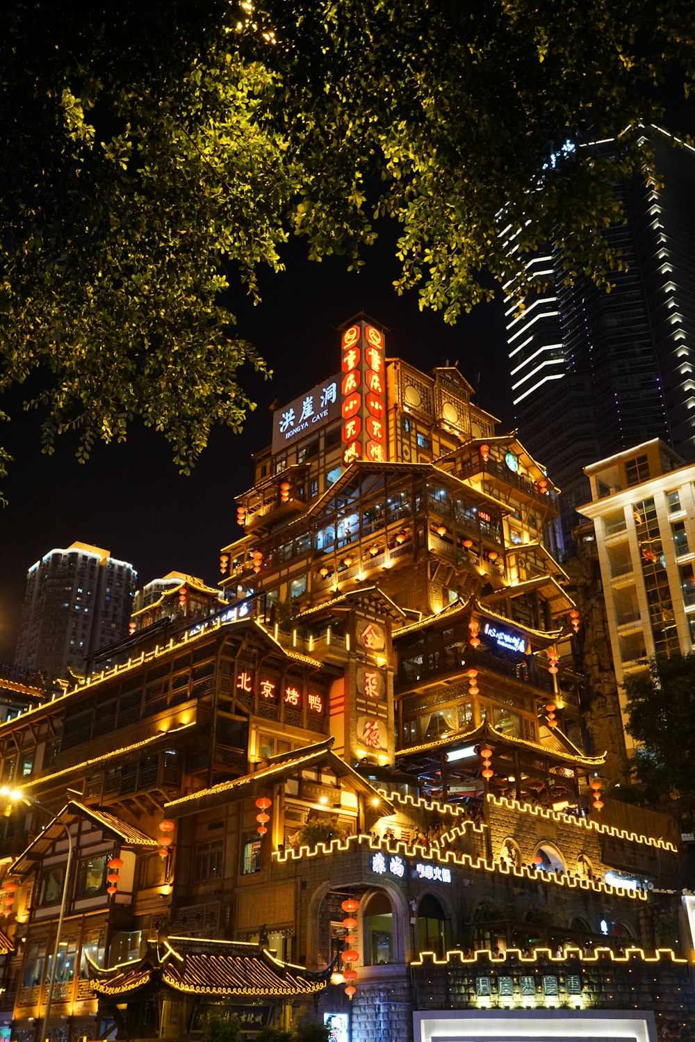 brown concrete building during night time