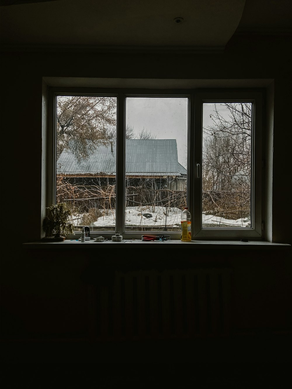 white wooden framed glass window