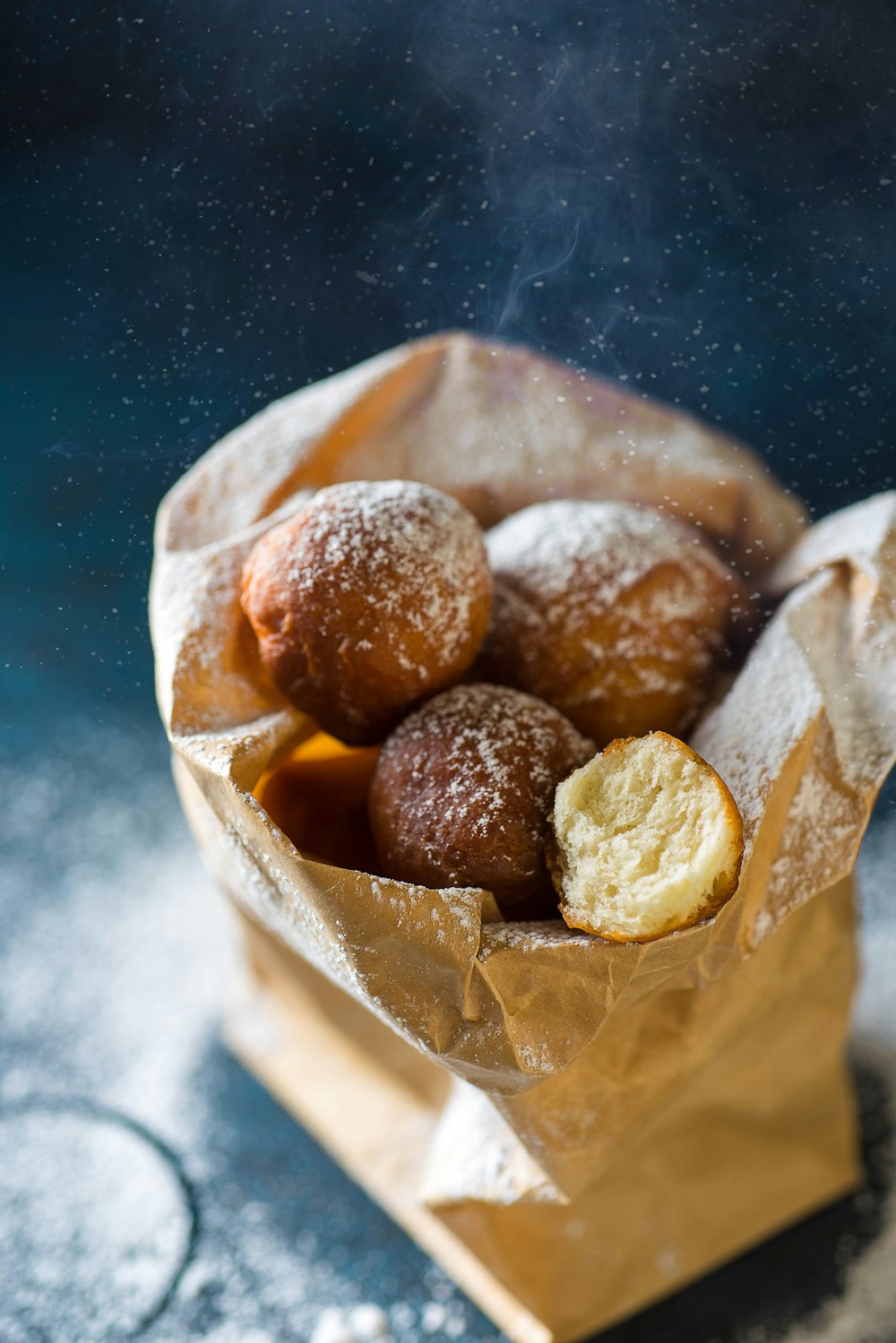 brown round fruit on brown paper bag