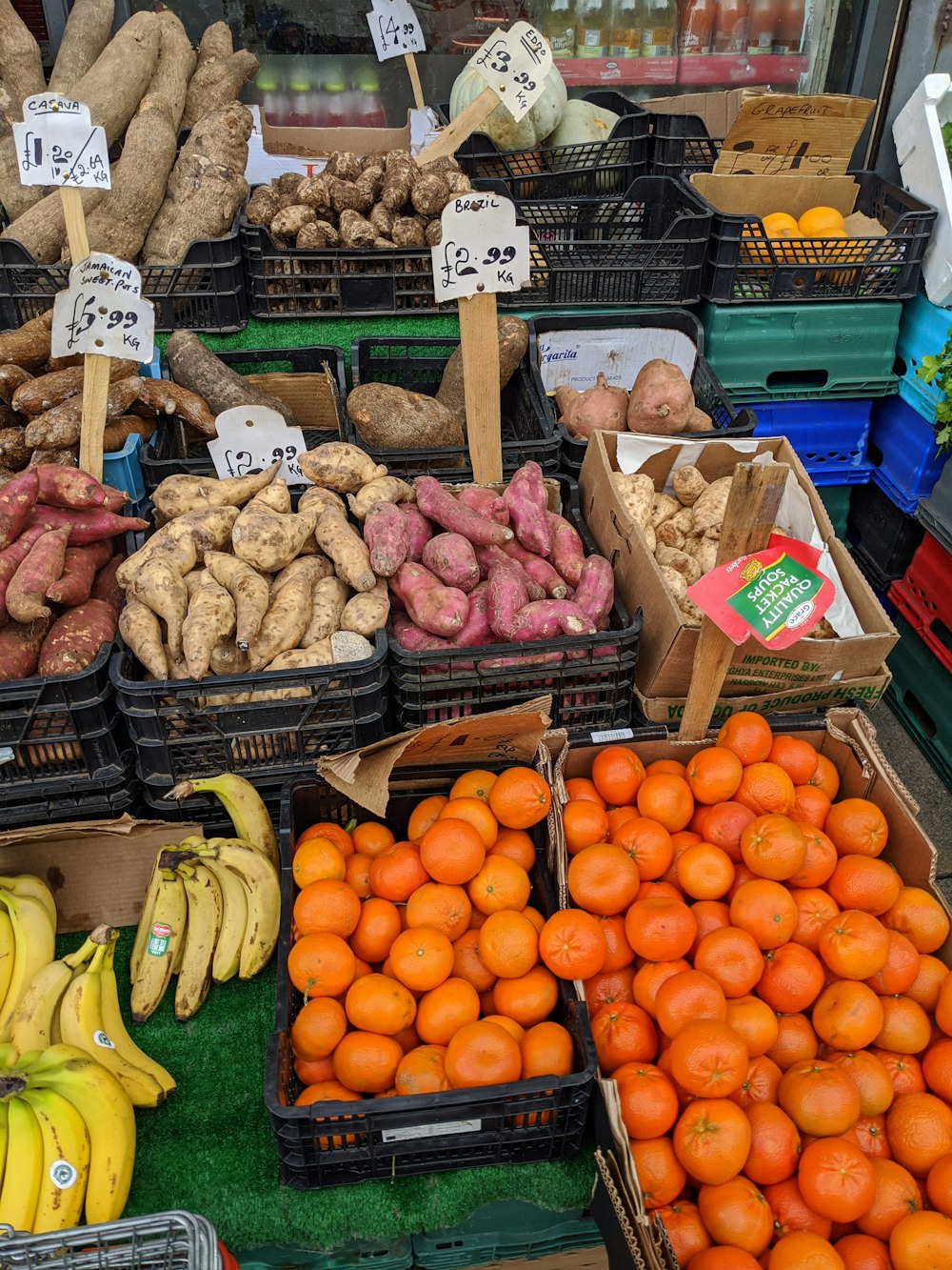 orange fruits on black plastic crate