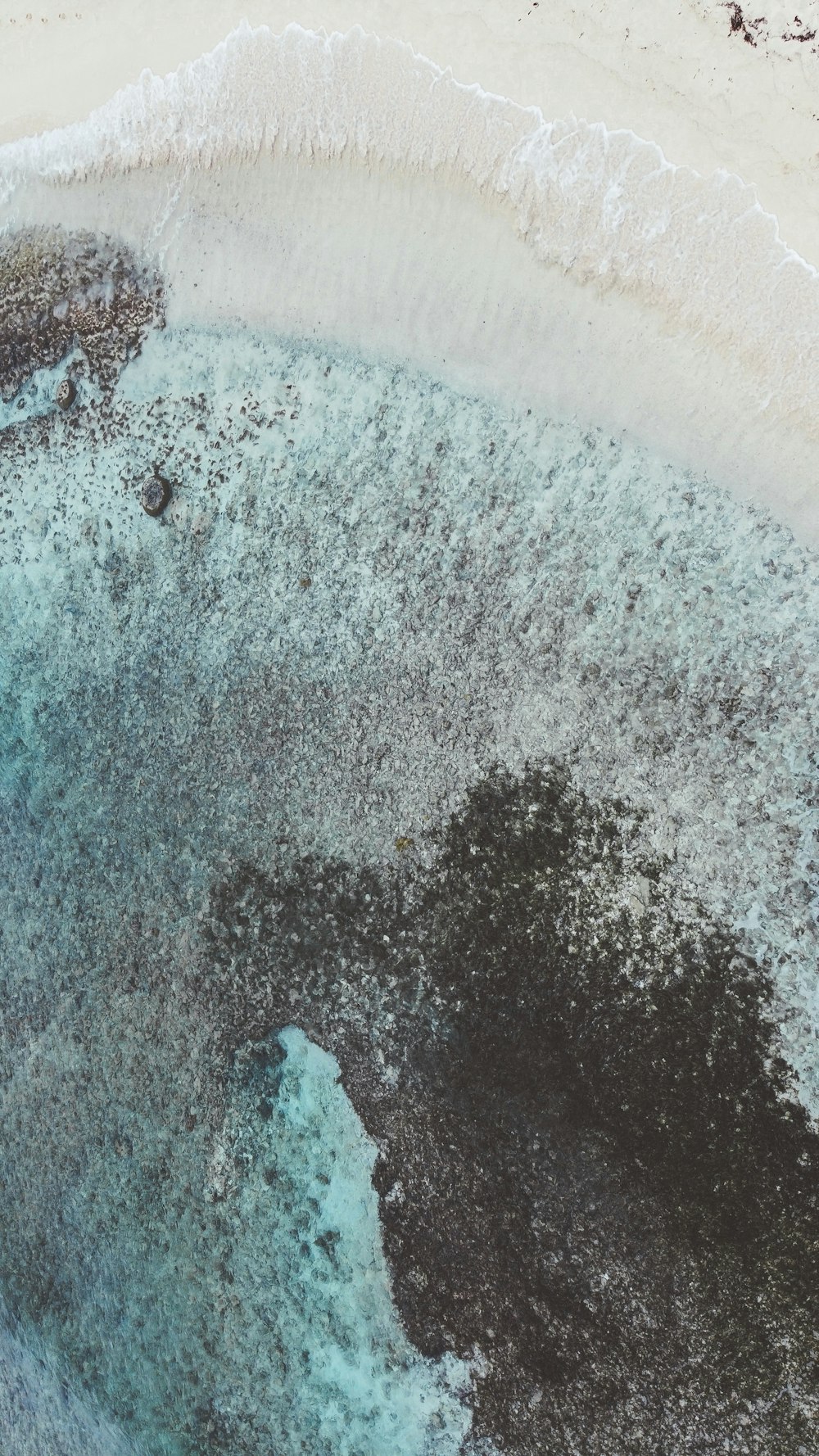 aerial view of ocean waves