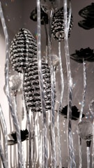 A collection of decorative resin accessories catching the light.