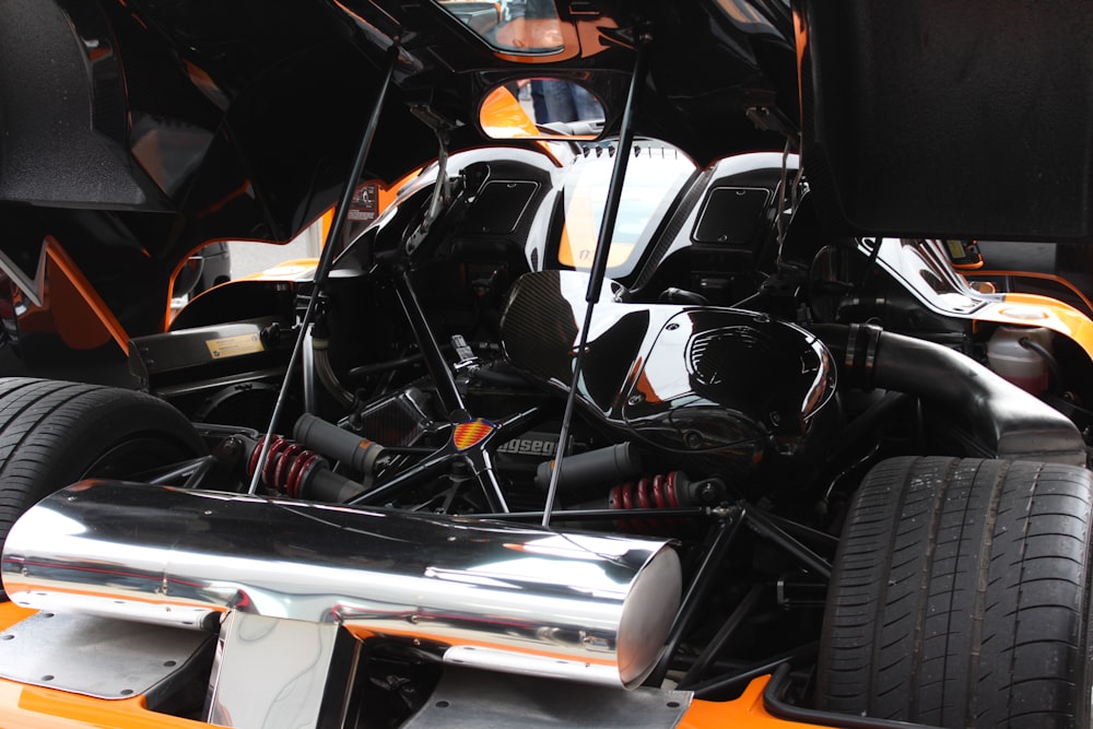 orange and black sports car