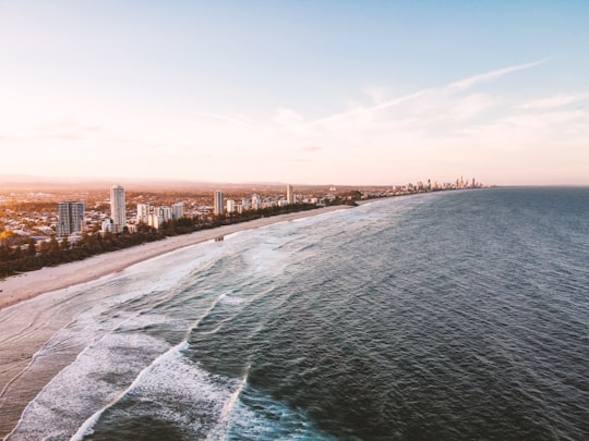 body of water near city buildings during daytime in Burleigh Heads QLD Australia