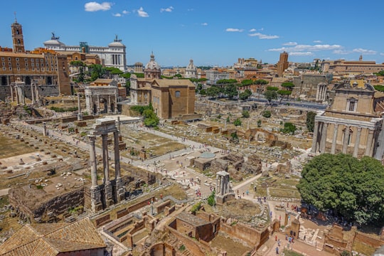 aerial view of city buildings during daytime in Palatine Museum on Palatine Hill Italy