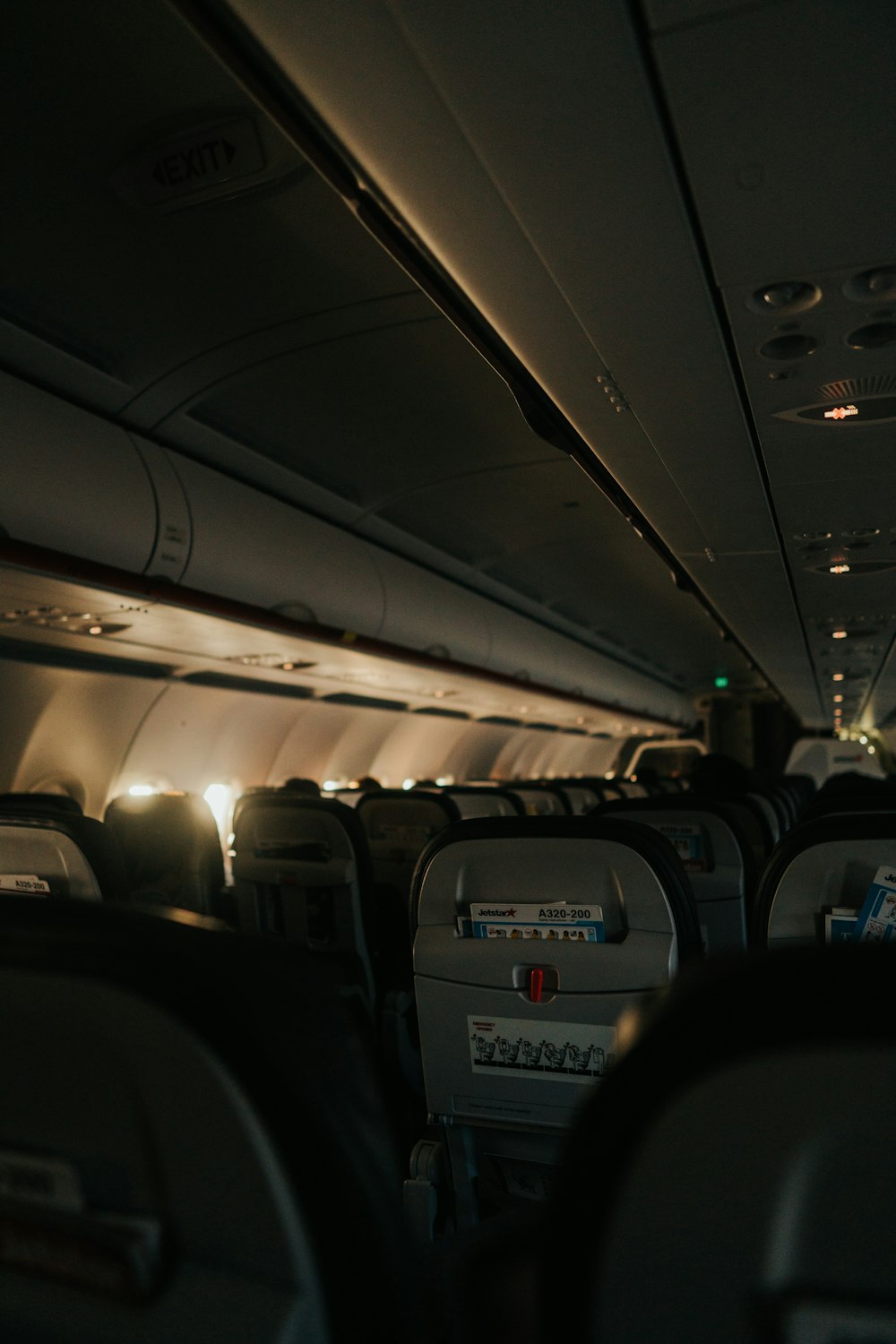 white and black airplane seats