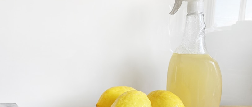 cleaning with vinegar, water, lemon and natural cleaning products