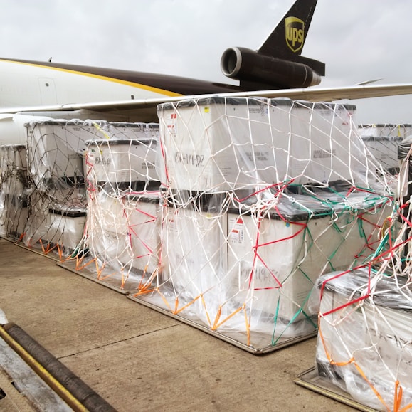 white and blue plastic bags