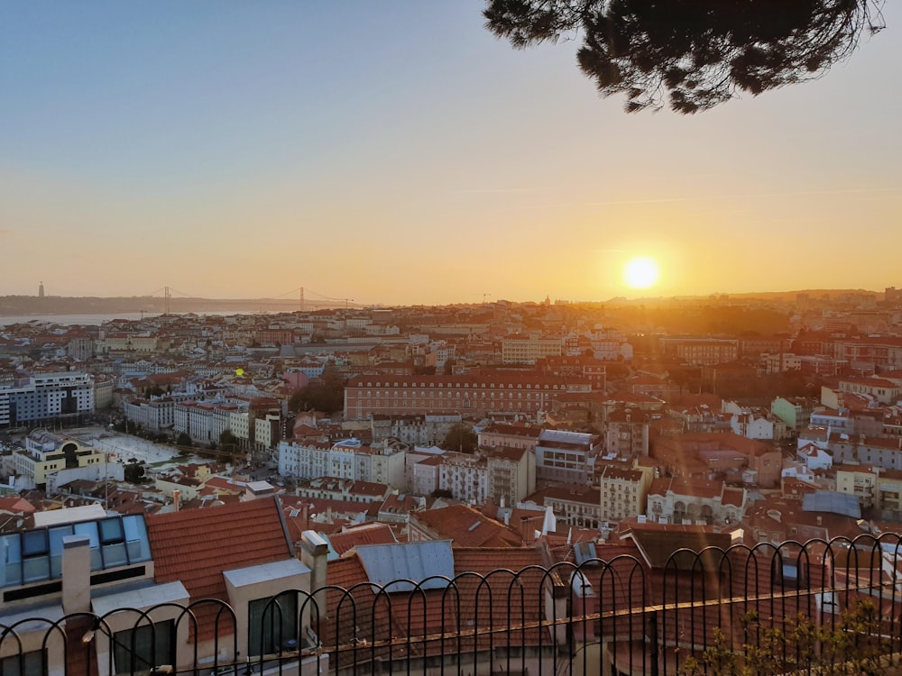 white and brown concrete buildings during sunset