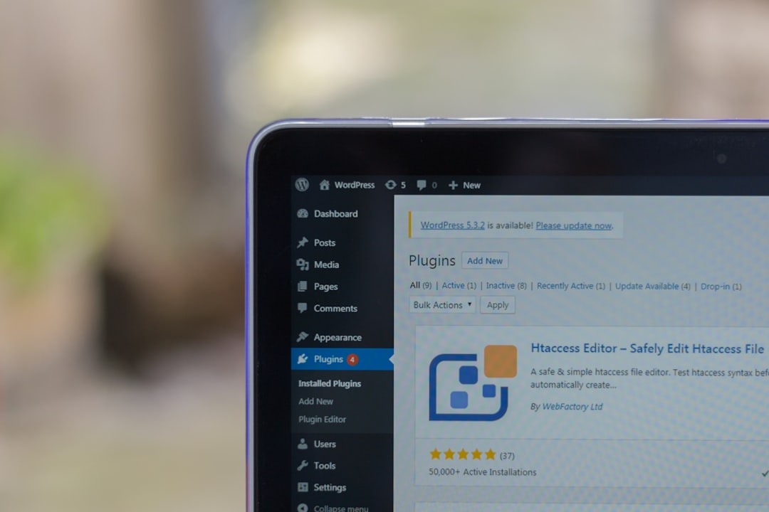 black android smartphone displaying UNK, WordPRess dashboard showing a plugin