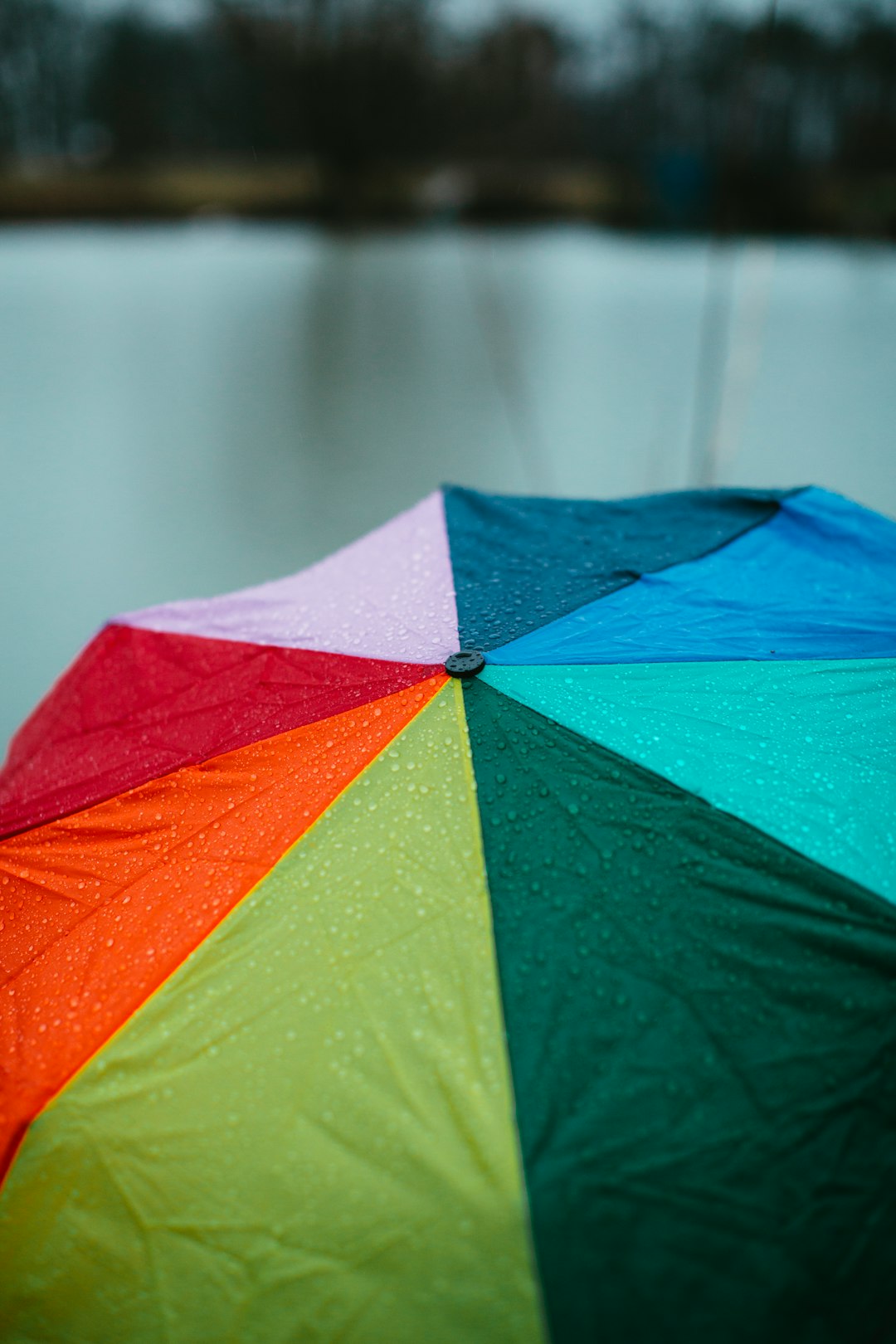 red yellow green umbrella on water