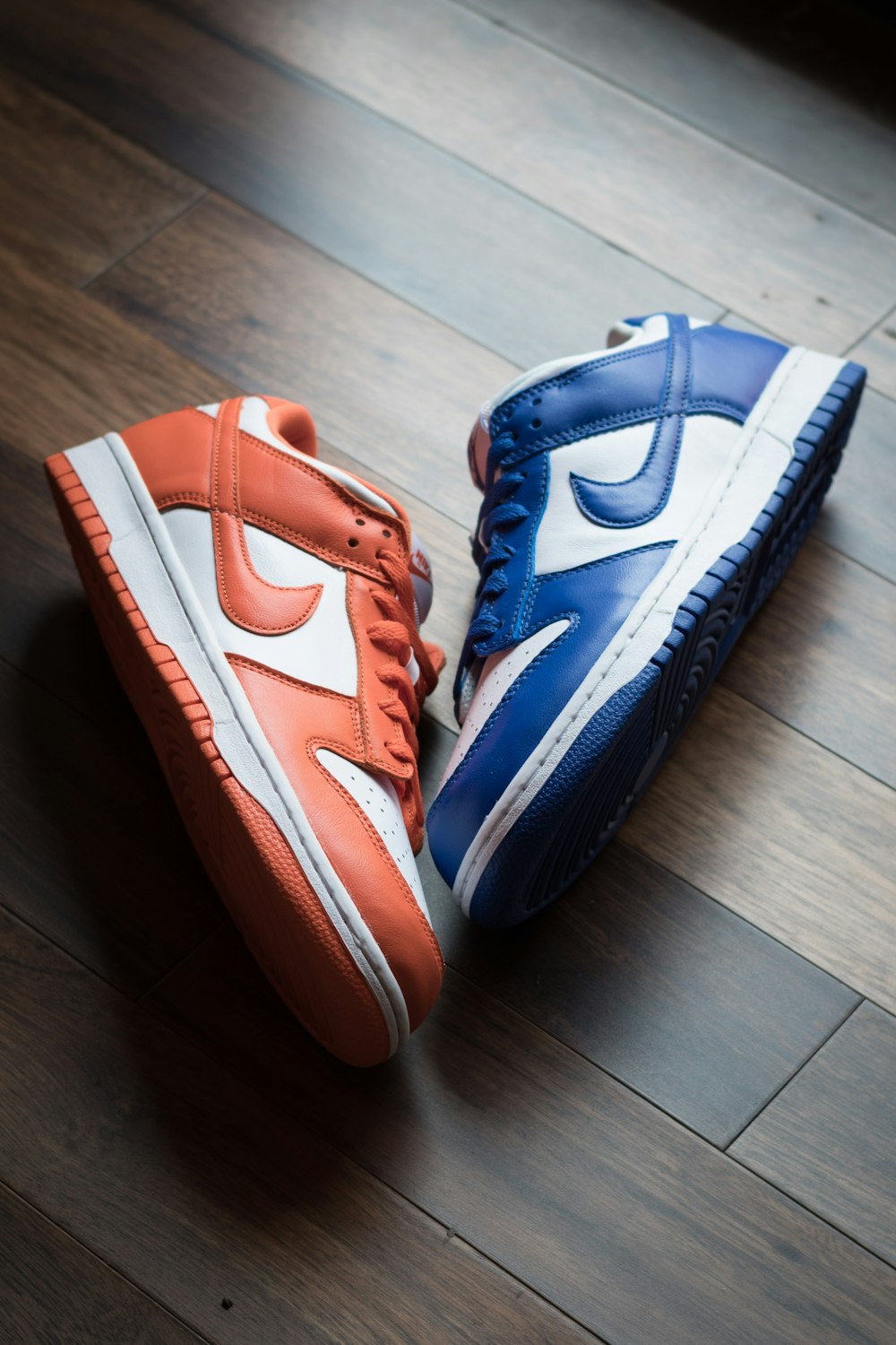 orange and blue nike basketball shoes