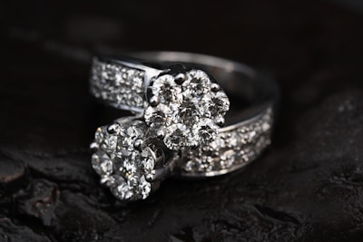 Bridal set featuring a radiant diamond ring and matching earrings.