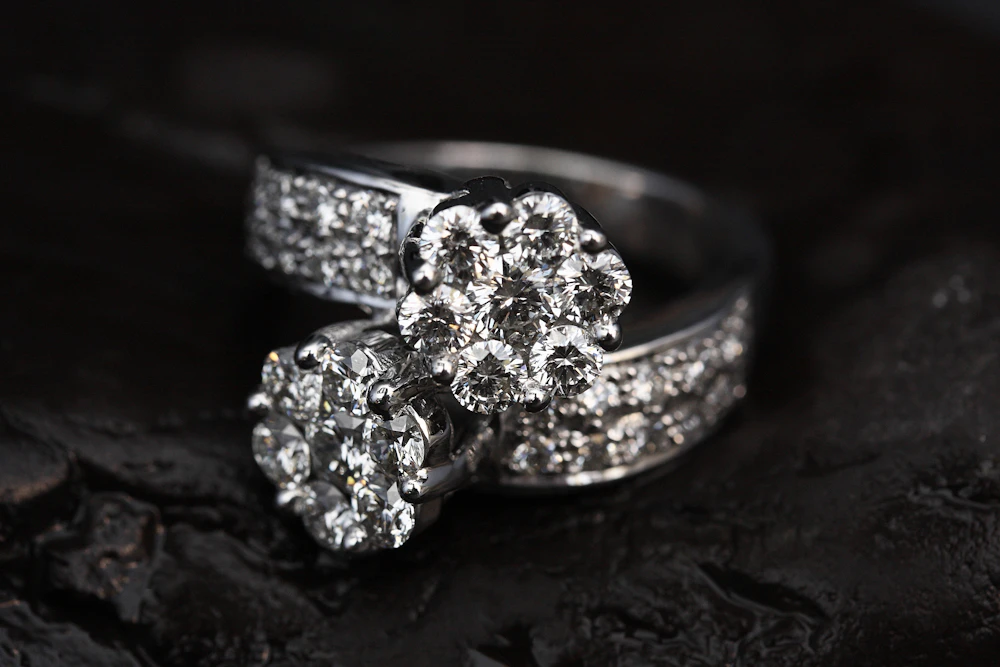 Bride wearing a custom Megel's engagement ring on her wedding day