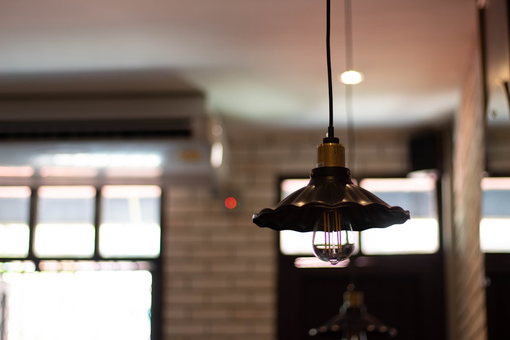 black and brown pendant lamp