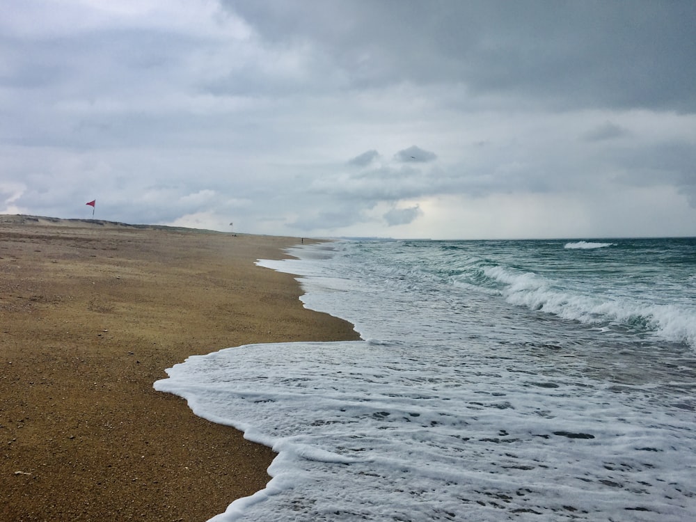 person standing on beach shore during daytime