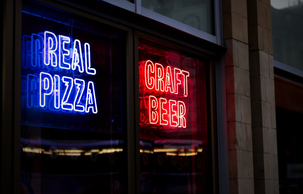 red and blue UNKs coffee shop neon signage