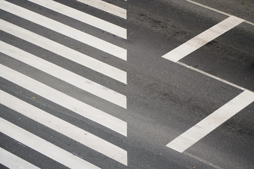 white and black pedestrian line