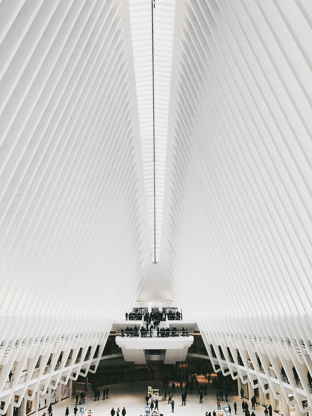 white and black building interior