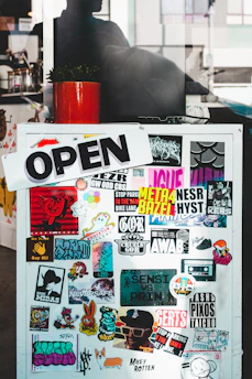 white and black UNK sticker