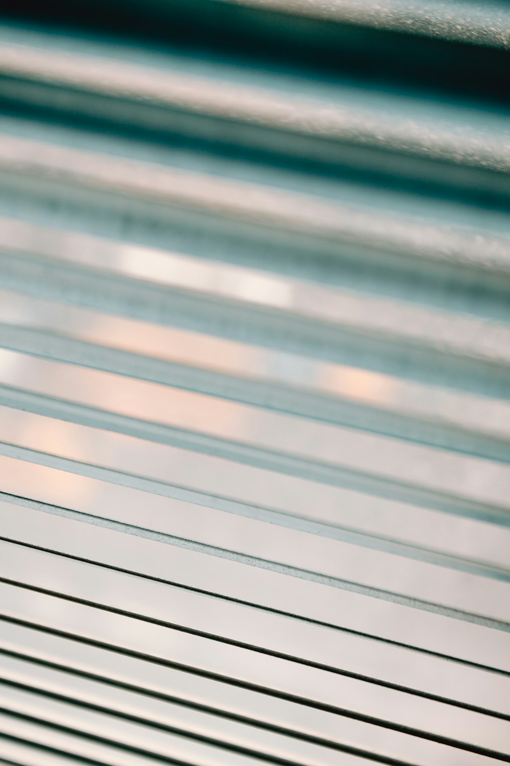 white and blue window blinds