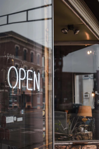 brown and white coffee store