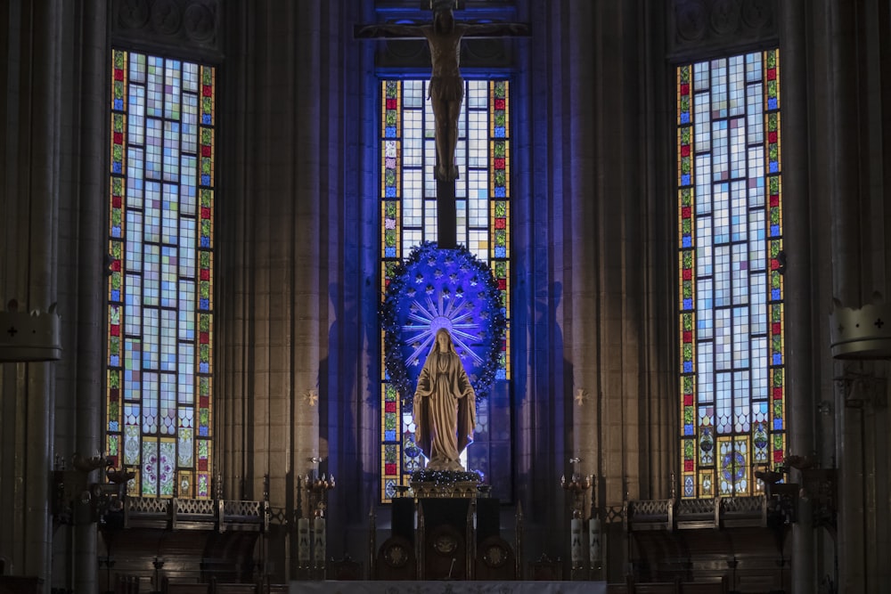 blue and gold cathedral interior