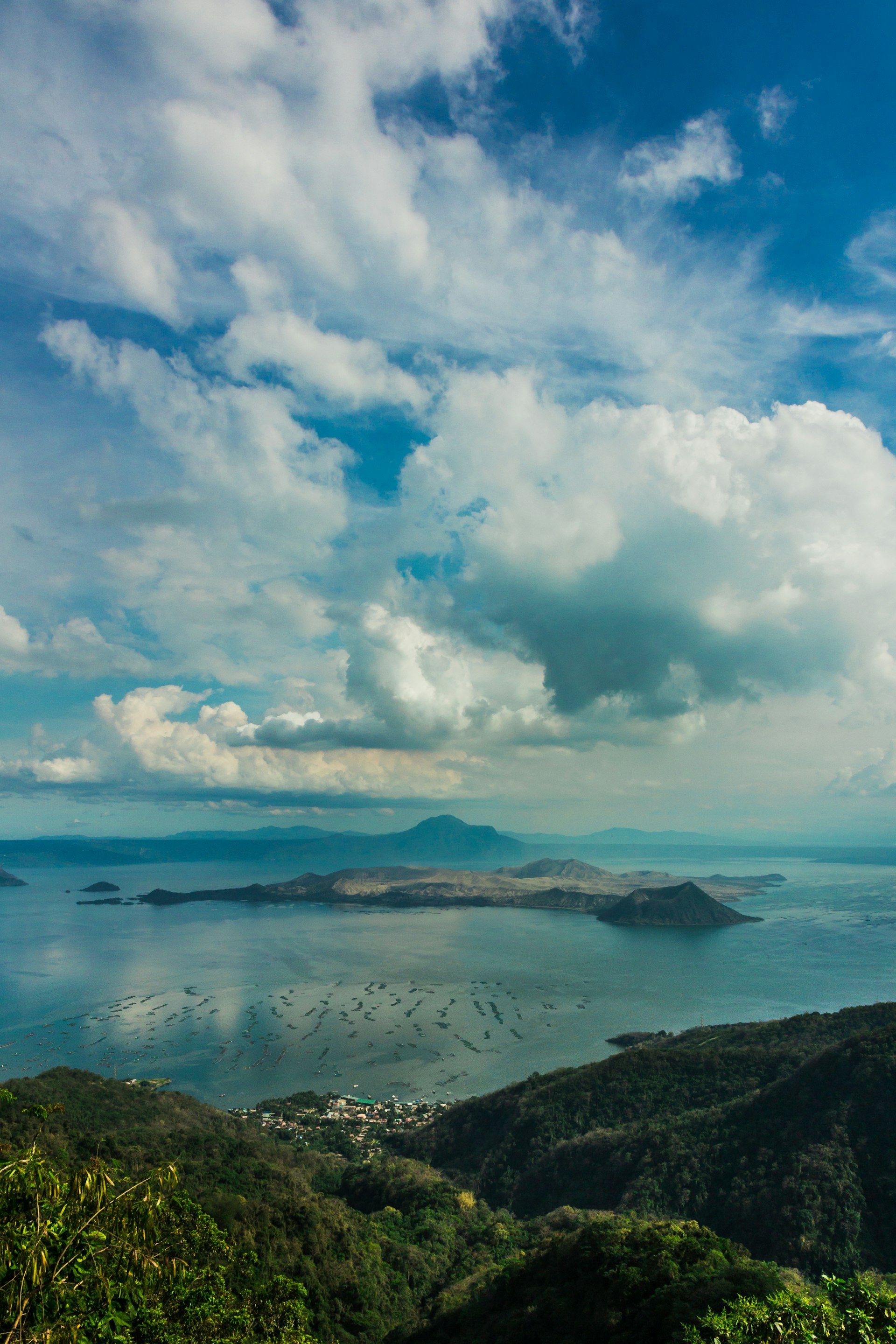 Panoramic view of Taal Lake and Volcano Island from Tagaytay ridge