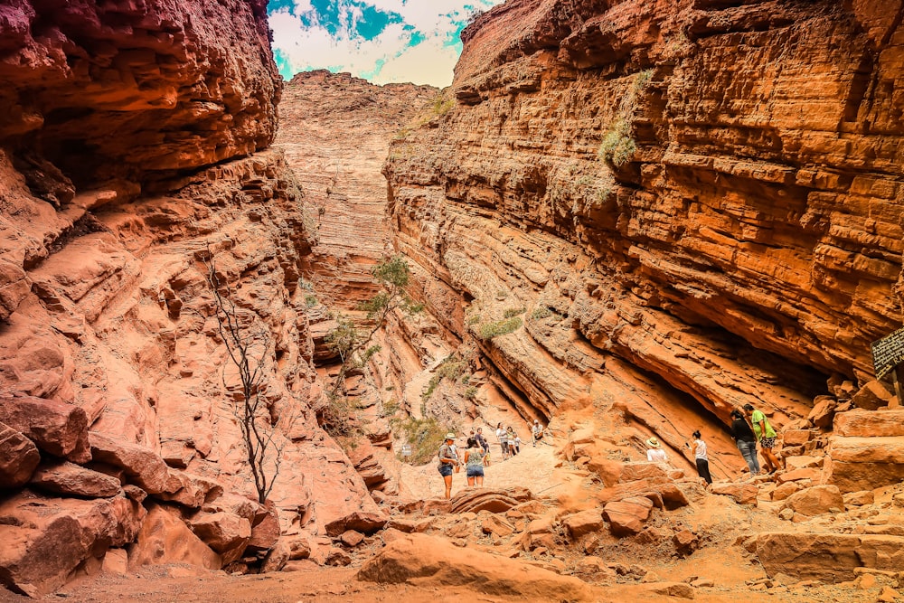 people walking on rocky mountain during daytime