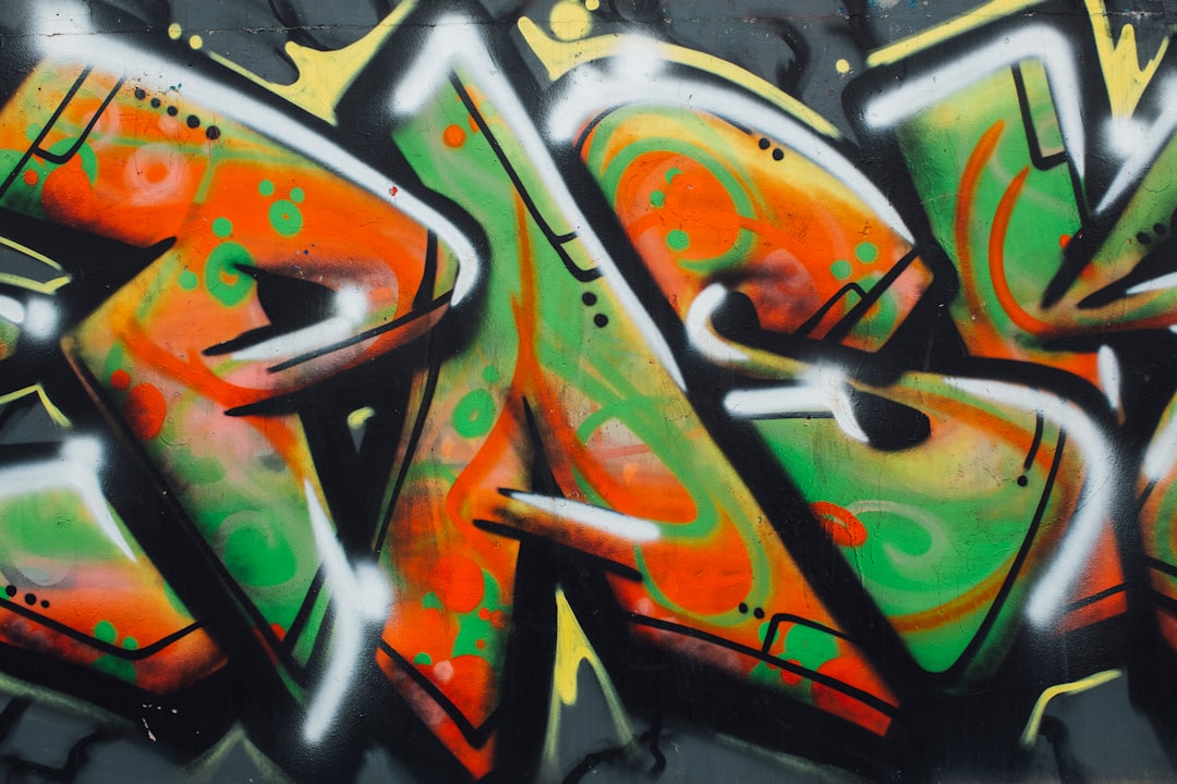 orange green and black graffiti