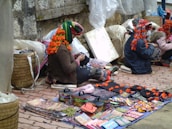 A diverse group of people engaging in online selling.
