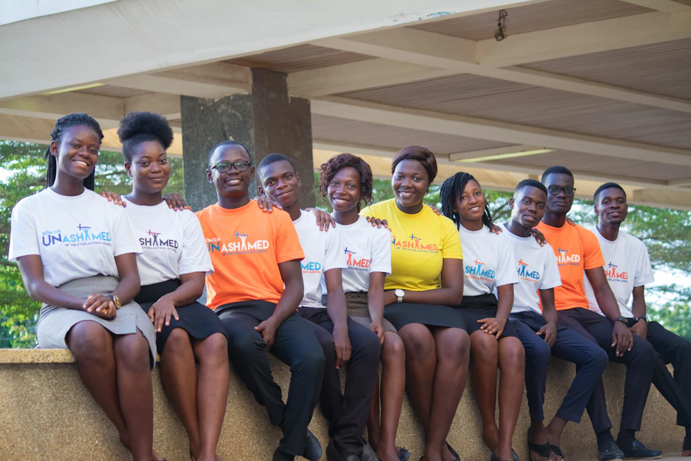A group of volunteers sitting together and planning