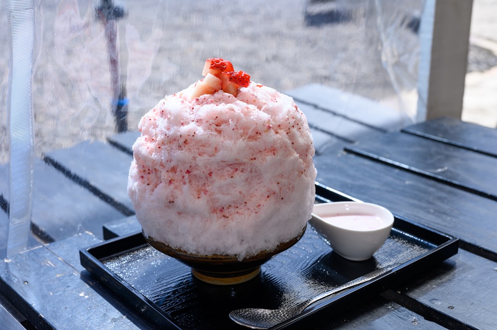 ice cream on white ceramic bowl