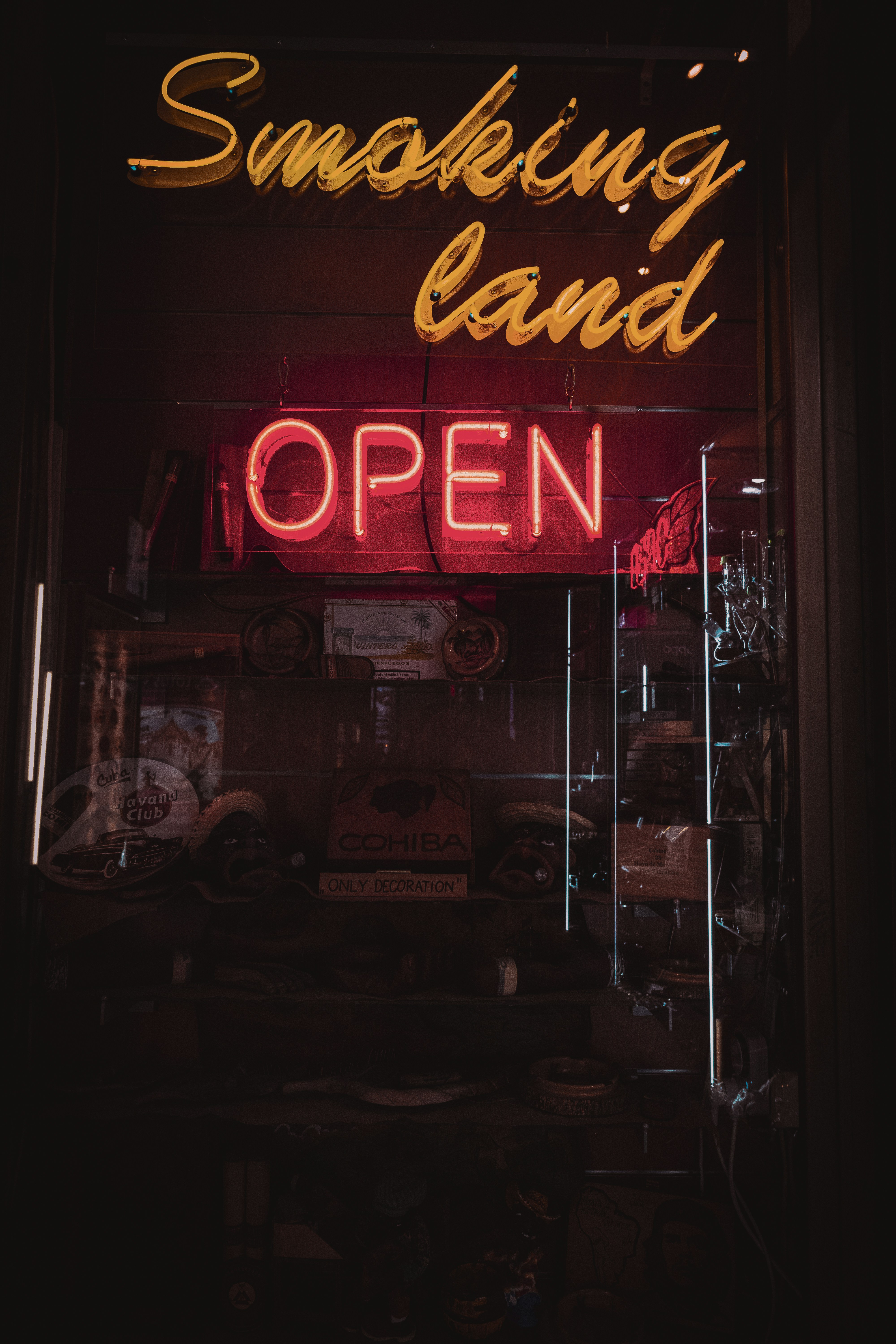 red and yellow UNKs coffee shop