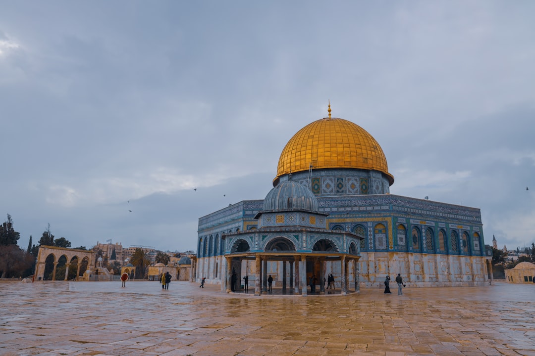 people walking on the street near green and brown dome building during daytime, Dome of Rock<p></figure>@ Jerusalem 