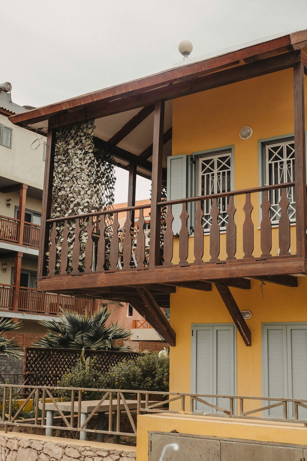 white and brown wooden house