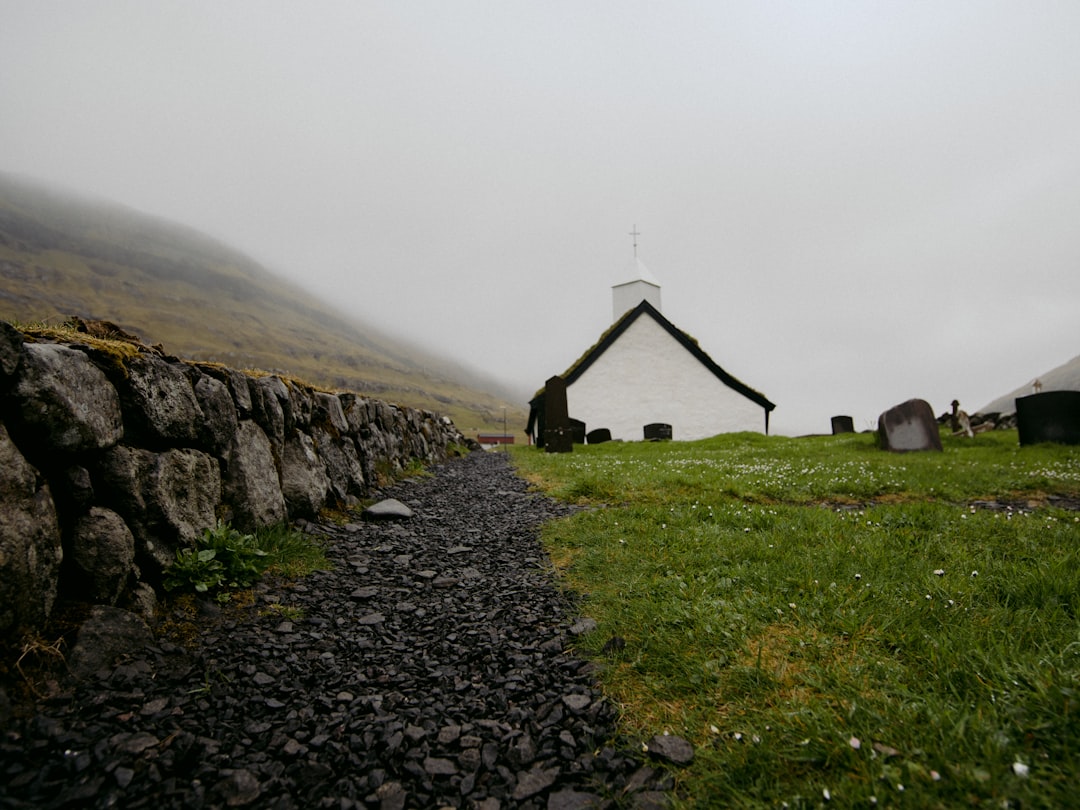 white and black concrete house on green grass field