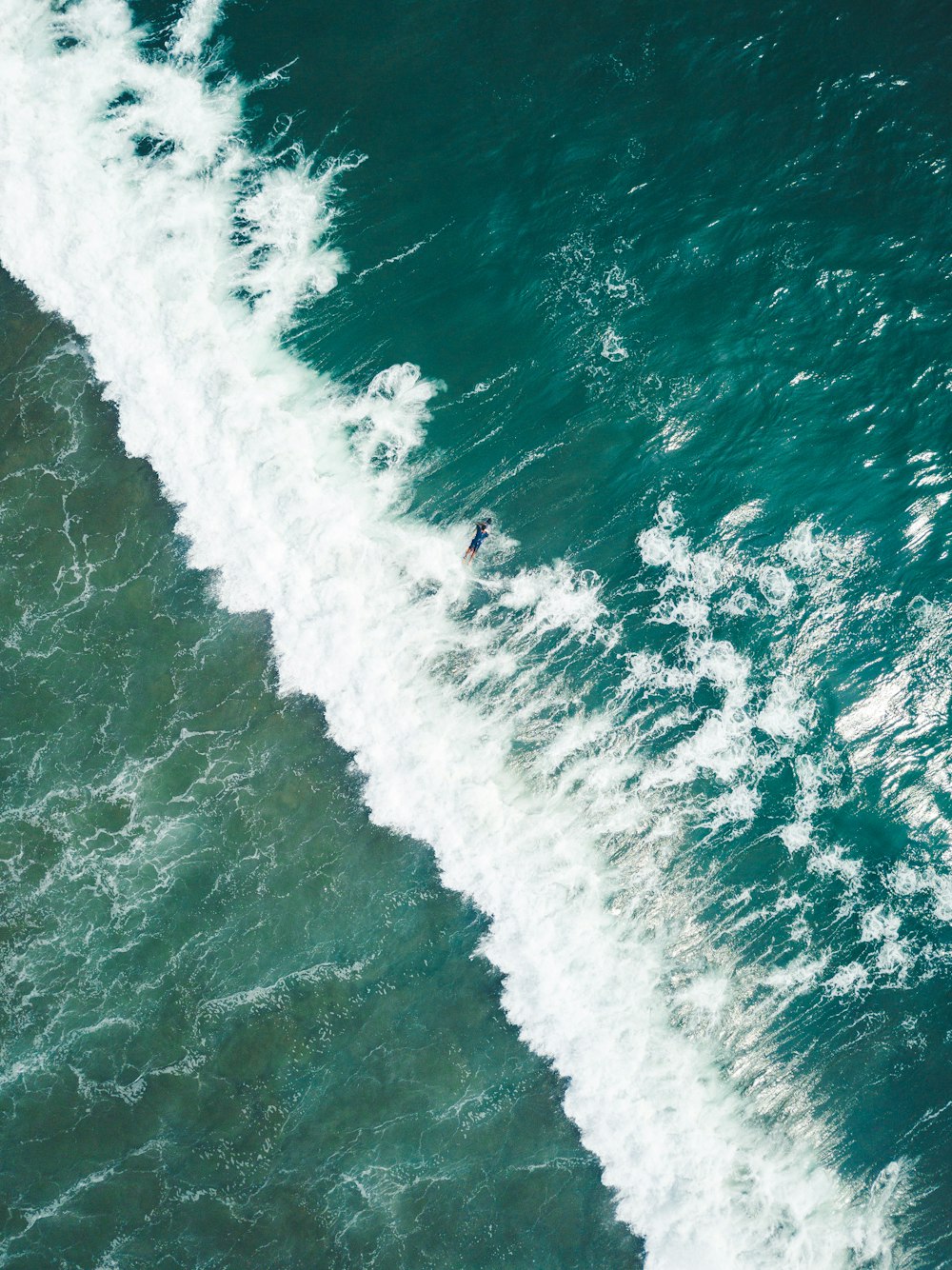 aerial view of ocean waves